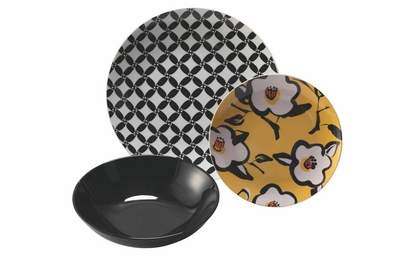 Servizio Piatti 18 Pezzi in Porcellana e Gres Multicolor Villa d'Este Home Tivoli Coco Walk