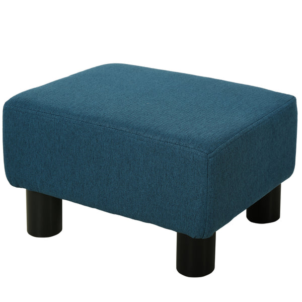 sconto Pouf Poggiapiedi Imbottito 40x30x24 cm Rettangolare Blu Scuro