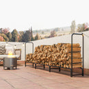 Portalegna Regolabile 300x36x99 cm con Telo Impermeabile in PE e Metallo Nero e Verde Scuro      