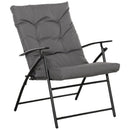 Sedia Pieghevole da Giardino 65x65x94 cm in Metallo e Tessuto Oxford Grigio
