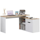 Scrivania da Ufficio Angolare 2 Ripiani 140x117x76 cm in Legno 