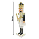 Soldato Schiaccianoci Natalizio H160 cm con Luci Suoni e Movimento Nero e Oro