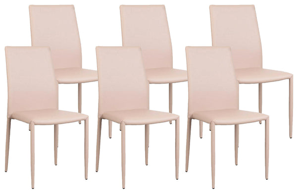 prezzo Set mit 6 Indoor-Stühlen 90 x 46 x 44 cm aus taubengrauem Kunstleder