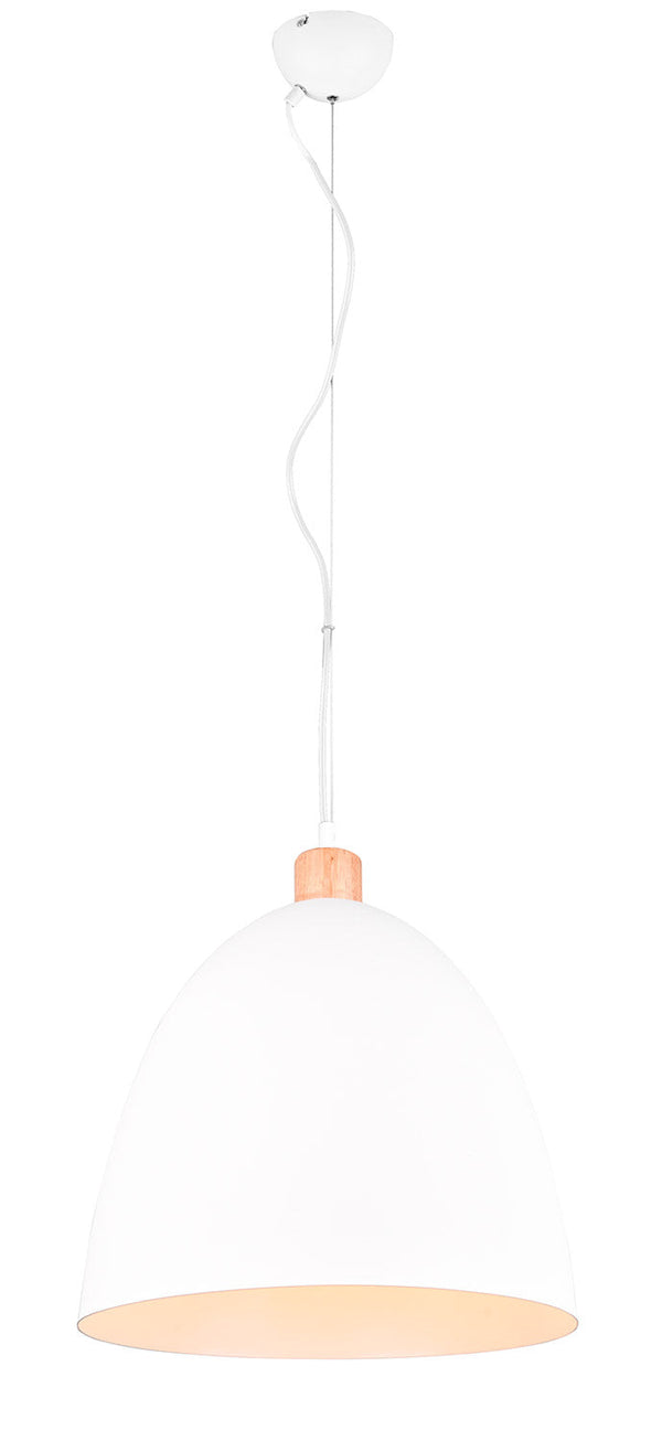 prezzo Lampada a Sospensione da Interno Attacco E27 in Metallo Bianco Opaco