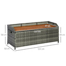 Panchina Contenitore da Giardino 121x50x50 cm in Legno e Rattan Grigio