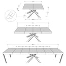 Tavolo Allungabile 120/380x90 cm Volantis Premium Bianco Frassino Gambe Multicolore 4/A      