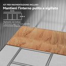 Casetta Box da Giardino Porta Attrezzi 277x195x192 cm con Porte Scorrevoli in Acciaio Marrone 