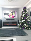 Camino Elettrico da Incasso 54,4x165,1x14 cm Effetto Fiamma 1500W Avalon Nero