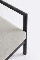 Set 4 Pezzi Salotto da Giardino con Divano 2 Poltrone e Tavolino in Alluminio e Spun Poly Sirius Antracite 