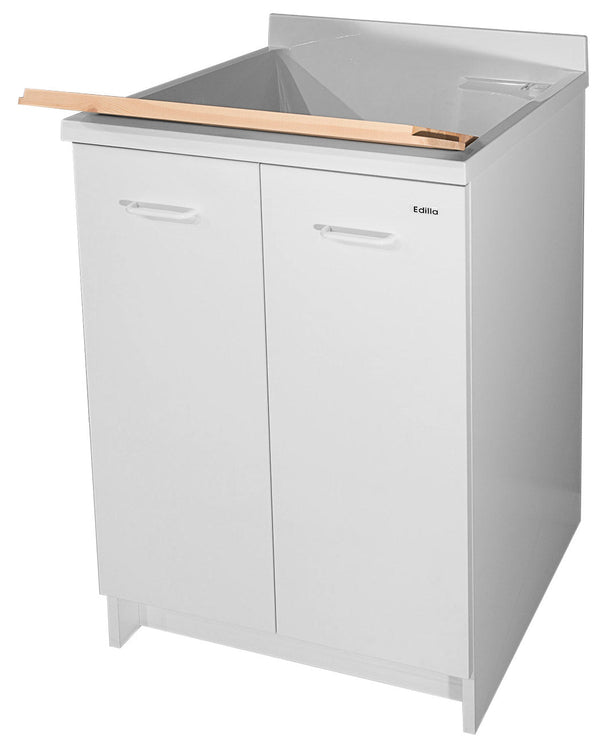 prezzo Waschbeckenunterschrank 60x60x85cm 2 Türen Holzbrett Montegrappa Edilla Weiß mit Korb