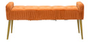 Panca Lady Ruggine 120x45x55 cm in Legno Spugna Metallo e Poliestere Ruggine e Oro