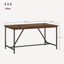 Tavolo da Pranzo Stile Industriale per 6 Persone 150x80x75 cm in Legno e Acciaio 