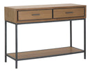 Console Malé 110x40x80 cm Legno di Abete e Impiallacciatura di frassino e MDF e in Ferro Marrone e Grigio