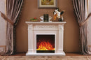 Camino Elettrico da Pavimento 102x120x33 cm Effetto Fiamma 1500W Valencia Bianco