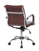 Poltrona da Ufficio Direzionale Dallas con Braccioli 54x62x92-102 cm in Pelle Sintetica Cuoio      