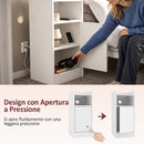 Set di 2 Comodini Camera da Letto 25x30x60 cm con Stazione di Ricarica Armadietto e Ripiano Aperto in Truciolare Bianco      