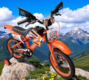 Bicicletta per Bambini 16" Freni a Disco e Rumore del Motore in Accelerazione Magik-Bike Motocross Arancione