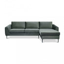 Divano con Chaise Longue Gregory in Tessuto Grigio