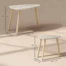 Set 2 Tavolini da Salotto Impilabili Stile Nordico 59,5x39,5x45 cm con Gambe in Legno e Piano in MDF Color Legno      