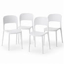 Set 4 Sedie da Pranzo Impilabili 40x45x80 cm Modello Stoccolma in Polipropilene Bianco      