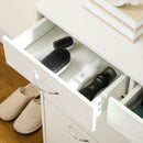 Mobile Scarpiera da 12 Paia 80x30x91,5 cm con 2 Ripiani Interni Regolabili e 2 Cassetti in Legno Bianco      