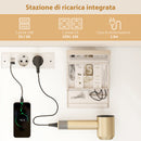 Consolle Trucco con Specchio 118x78x135 cm con Specchio e Luci LED Regolabili in MDF Bianco  