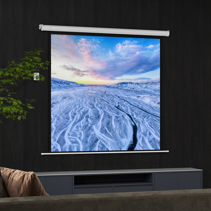Telo Proiettore 92"" Formato 1:1 Motorizzato 189,5x8x189,5 cm Bianco 