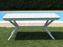 Tavolo Bali 150/200x90x75 h cm in Legno di Acacia Bianco