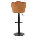 Set 2 Sgabelli 38x38x60/80 cm in Velluto Base Nera Cammello