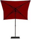 Ombrellone da Giardino 2x2 m Palo Ø38 mm in Alluminio Effetto Legno Tessuto Poliestere Trend Wood Rosso