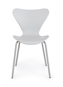 Set 4 Sedie 50x49,5x82 cm in Plastica Grigio Chiaro