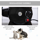 Soffiatore per Cani 2400W Velocità e Temperatura Regolabili Nero