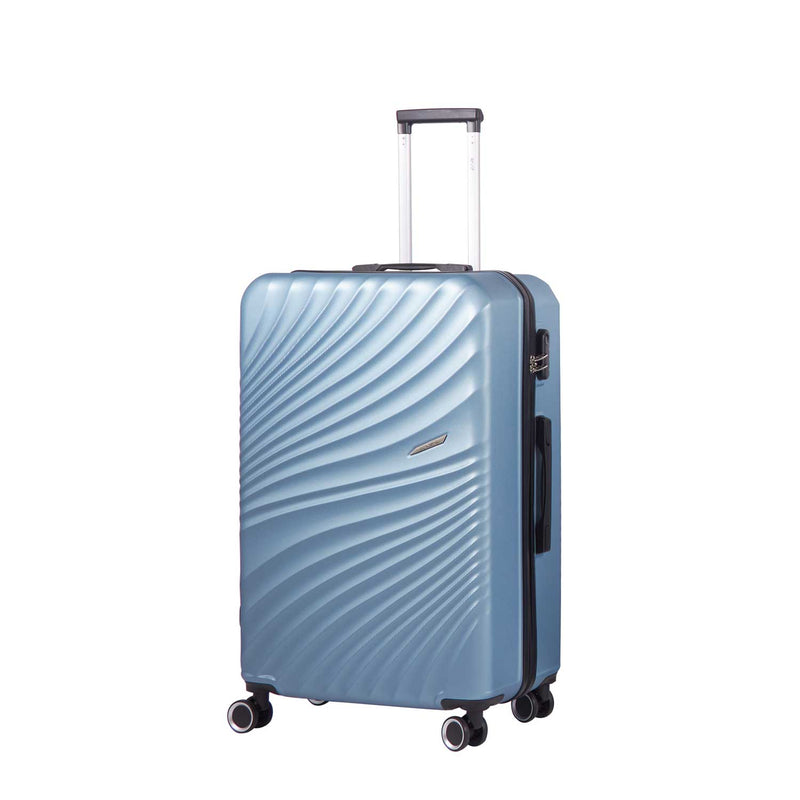 Trolley Valigia Grande Rigido 4 Ruote con Combinazione in ABS Ravizzoni Amalfi Blu Acciaio