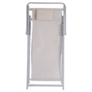Sdraio Pieghevole Lido con Poggiatesta 94x60x92-81 cm in Poliestere e PVC Avorio      