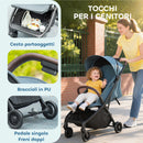 Passeggino per Bambini fino a 15 Kg 87x50x103 cm Chiusura con una Mano Blu e Nero   