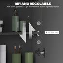 Armadietto a Specchio per Bagno 60x15x75 cm Struttura in MDF Nero   