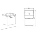 Mobile Lavatoio Sospeso 50,5x50,5x56 cm 1 Cassetto Montegrappa Novella Dipiù Bianco