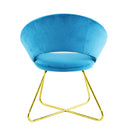 Set 2 Sedie Vintage 58x64x83 cm in Tessuto Effetto Velluto Greta Blu