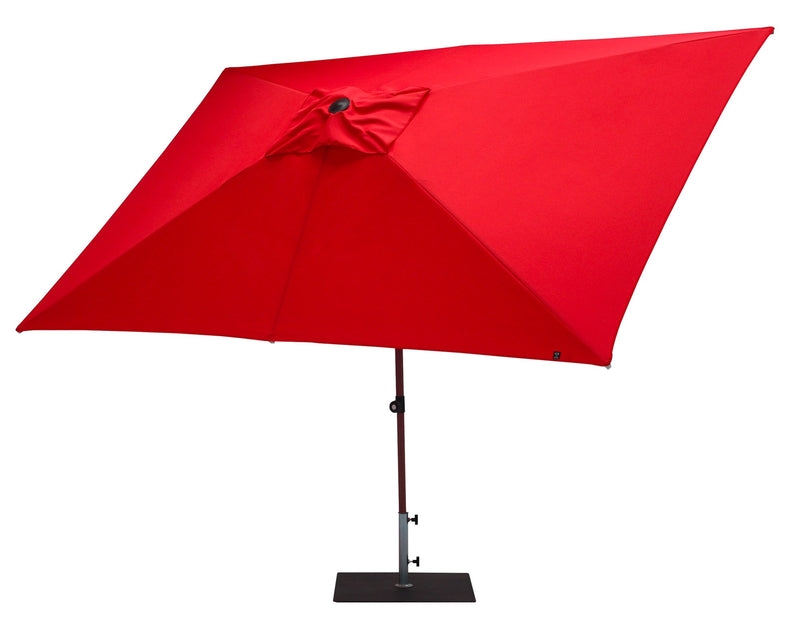 Ombrellone da Giardino 3x2 m Palo Ø38 mm in Alluminio Effetto Legno Tessuto Poliestere Trend Wood Rosso