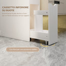 Colonna Bagno Salvaspazio 20x45x115 cm con 2 Cassetti e Ripiani Aperti in Legno Bianco      