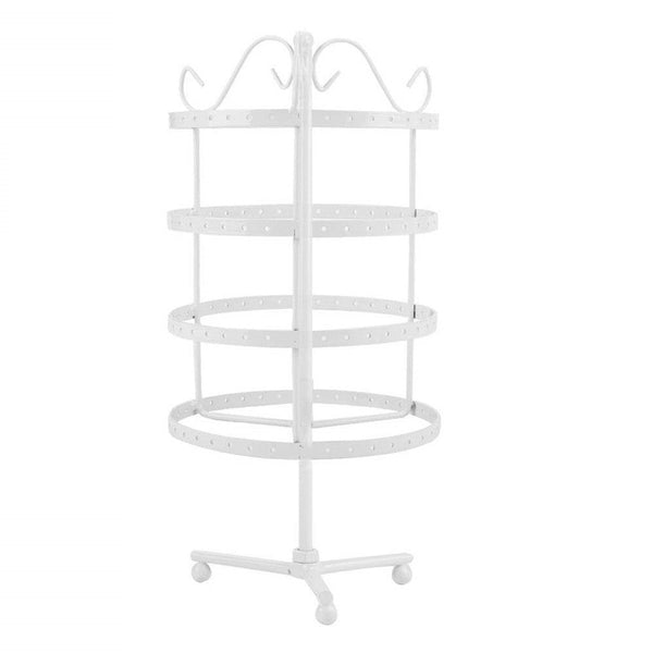 prezzo 4-stöckiger Schmuckständer, drehbare Struktur, weiß, ideal für Ohrringe