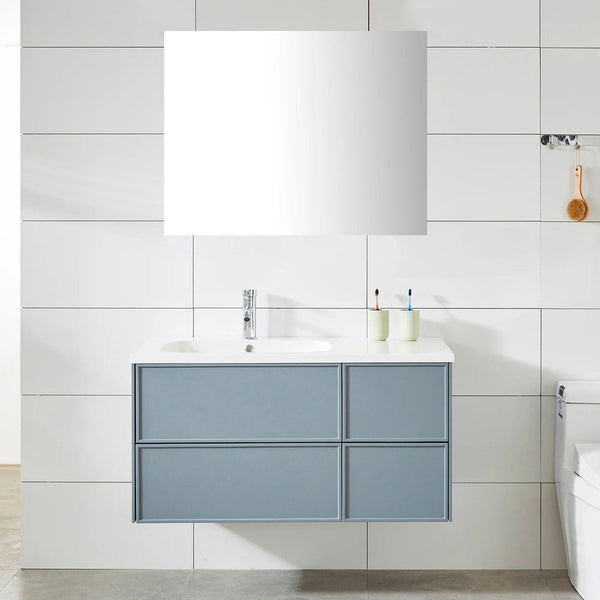 online Mobile Bagno Sospeso 100 cm Lavabo e Specchio Malibù Grigio