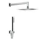Kit Soffione Doccia Quadrato 20x20 cm in Acciaio Inox Rondò 20