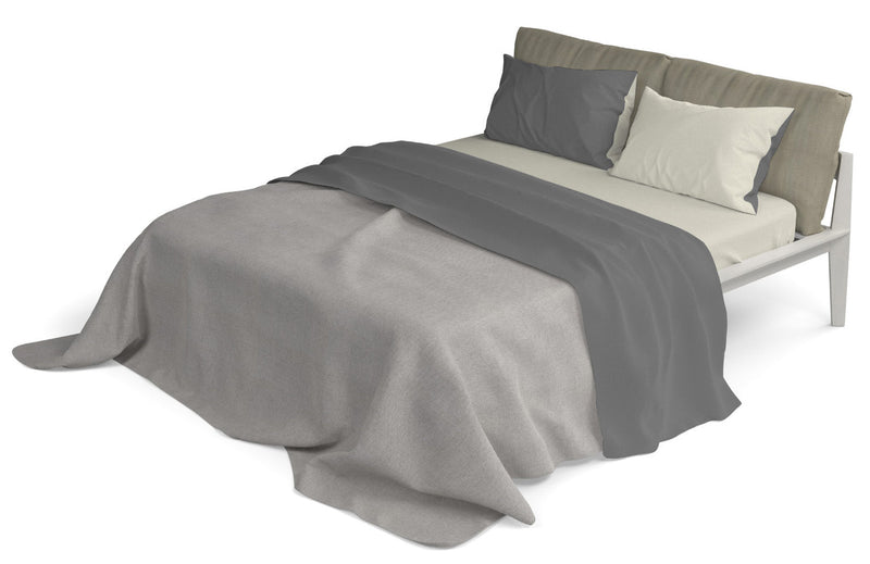 Set Lenzuola Sopra Sotto e Federe Doubleface Fumo\/Panna Varie Misure