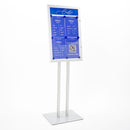 Espositore a Leggio con Piantana 51,4x79 cm in Alluminio Porta Menù Silver