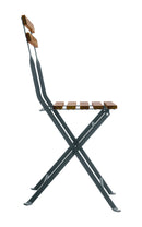 Set Tavolo e 2 Sedie da Giardino Pieghevoli Bistrò in Ferro e Legno di Acacia