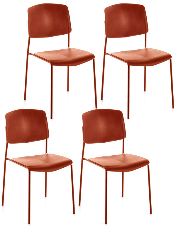 acquista Set 4 Sedie 52x52xH79 cm in Polipropilene Mars Ruggine