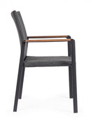 Set 4 Sedie da Giardino 59x60,5x89h cm con Braccioli Jalisco Antracite