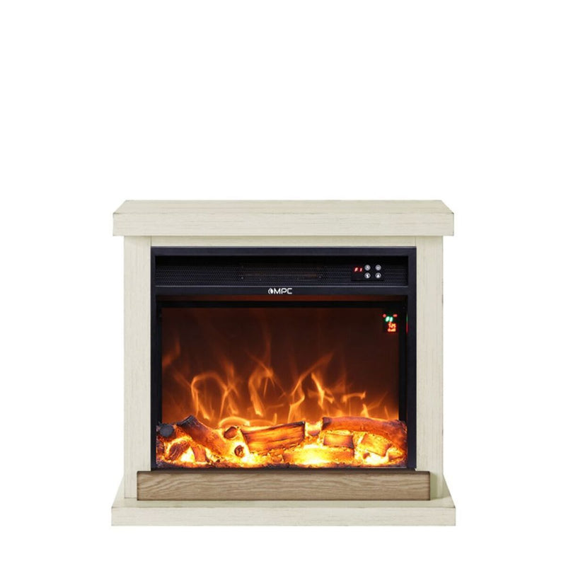 Camino Elettrico da Pavimento 75x67,8x24,5 cm Effetto Fiamma 1500W Sined Sorano Avorio