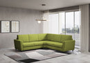 Divano Angolare 5 Posti 228x228x85 cm Yasel in Tessuto Verde